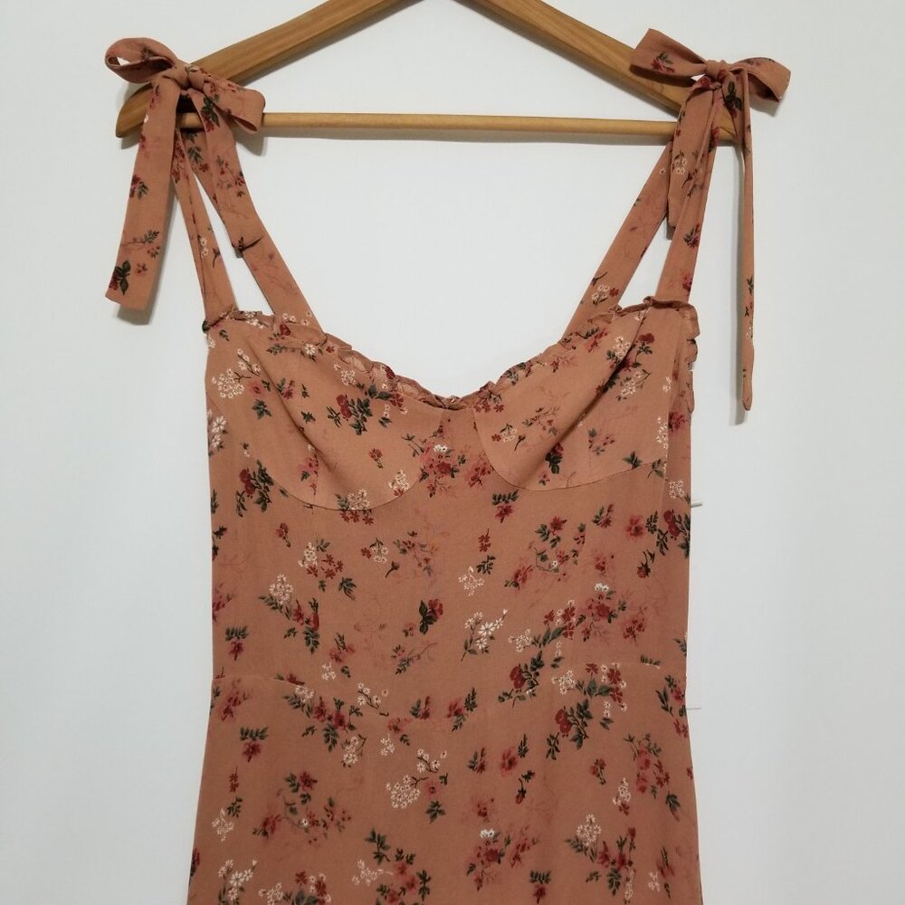 NWT Reformation Nikita Floral Midi Dress in Arianne (Rose Pink) Size‎ 8 - Picture 5 of 16